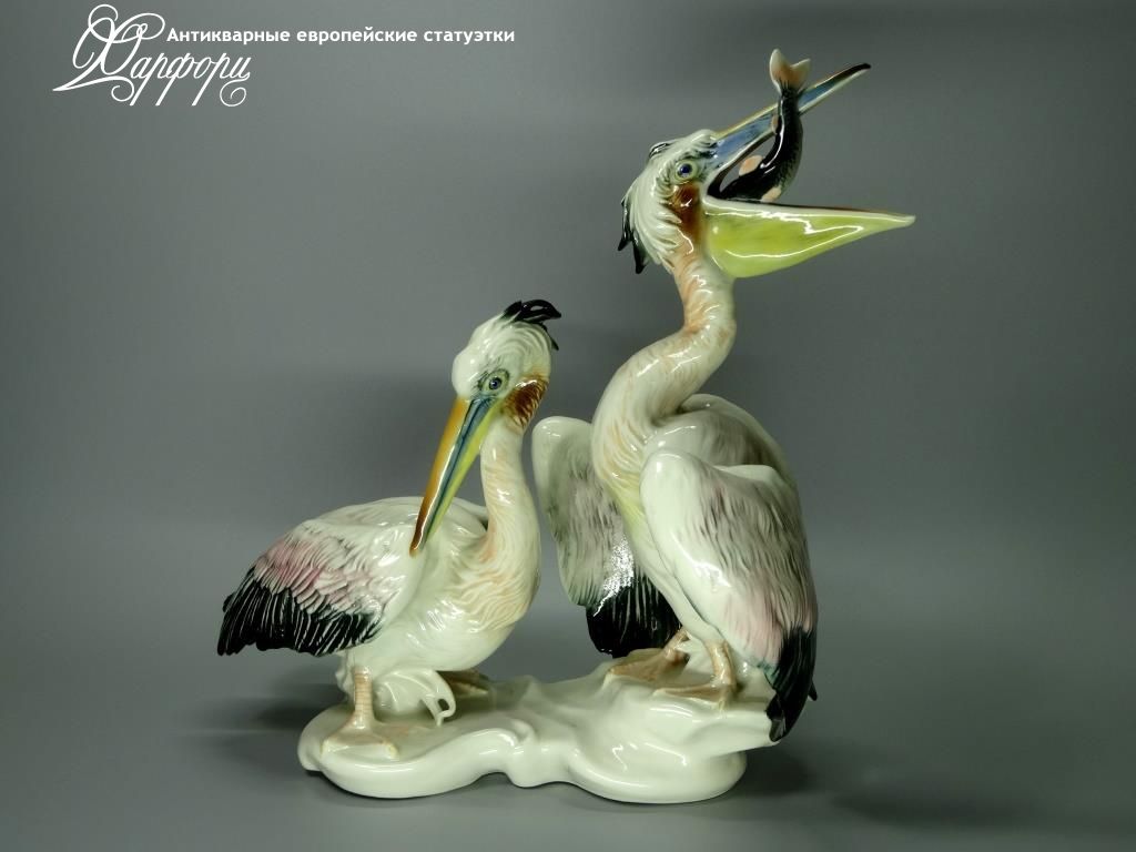 Купить фарфоровые статуэтки KARL ENS, Пара пеликанов, Германия